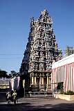 One of the “gopuram” gateway towers at the Sri Meenakshi Temple; there are now 14 gopurams, ranging from 45–50 metres in height, the southern gopura tallest at 52 metres.