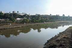 The Musi River, dividing the historic Old City from the new city of Hyderabad.