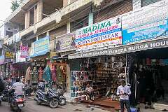The New Ladbazar Road, south of Charminar, a busy shopping street in Hyderabad.