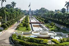 View from the Ujjayanta Palace, towards the southern gate, across the garden; it is now the state museum of Tripura.