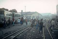 Buses in Kurseong station, 30 kilometres south of Darjeeling.