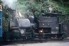 The locomotive of the "Toy Train" on the 2 ft gauge railway in Darjeeling; it runs the 88 kilometres to New Jalpaiguri.