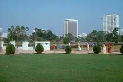 View to the Tata Centre in Chowringhee, a business district of Central Kolkata, from the Victoria Memorial.