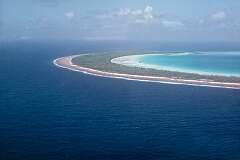 View to the south of Abaiang atoll, just north of Tarawa.