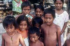 Children of Ukiangang, the southernmost village on Butaritari atoll.