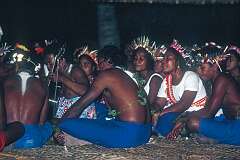 Traditional singing in the Maneaba “Te Nanoraoi” in Kuma village, in the north of Butaritari atoll.