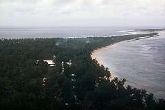 Flying over Butaritari atoll.