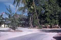 The Bank of Kiribati and the post office in Bairiki,  South Tarawa.
