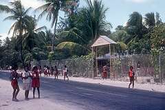 The Dai Nippon Primary School along the road in Betio.