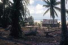 View to the lagoon on Abatao, looking towards Tabiteuea islet of North Tarawa.