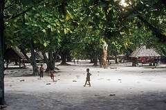 In the village on Nabeina, a very mall islet of North Tarawa, northwest of Tabiteuea.