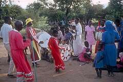 Drumming and dancing in the open-air service of the Saint Luke's Apostolic Ejwel Jekenishen church.