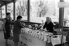 Ljubljana, Slovenia - A herbal market near the Tromostovje, the Triple Bridge.