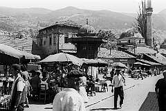 Sarajevo, Bosnia - The Baščaršija, the old bazaar, historical and cultural centre of the city since the 15th century.