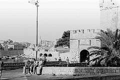 Dubrovnik, Croatia - The Ploče Gate to the old city, protected by the freestanding Revelin Fortress, built in 1462.