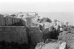 Dubrovnik, Croatia - The walls and bastions at the western part of the old city.