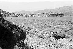 Korčula, Croatia - View from the east coast to Korčula, a historic fortified town on the east coast of the island with the same name.