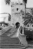 Korčula, Croatia - The 14th century tower, the town gate to the old city.
