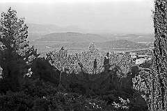 Korčula, Croatia - View from an observation tower above Korčula, looking east to various small islands.