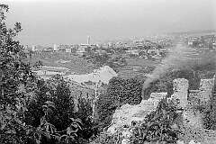 Rijeka, Croatia - View to west Rijeka and towards Opatija, from Trsat Castle, on a steep 138-metre high hill.